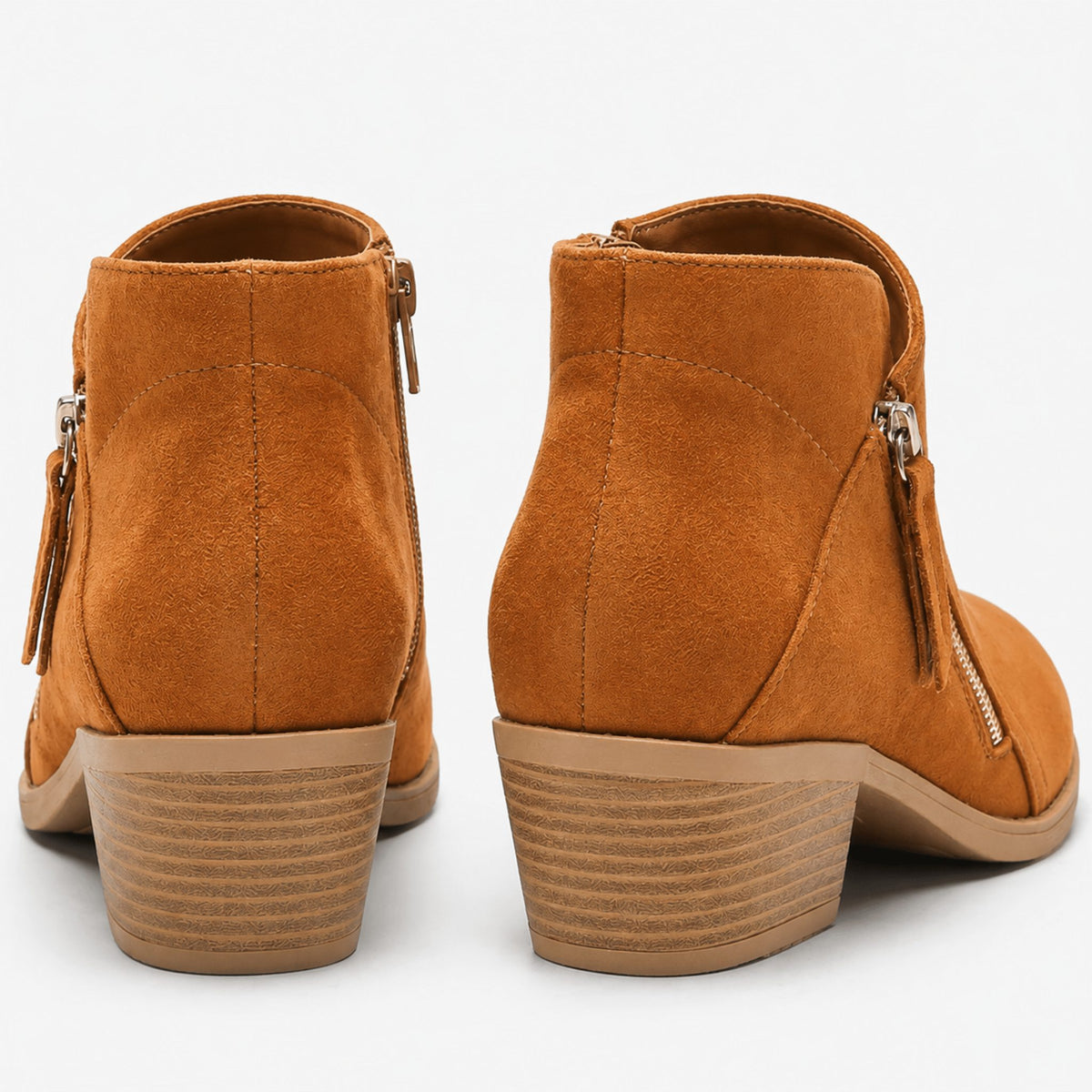 Side Zip Block Heel Ankle Boots for Women - View 10