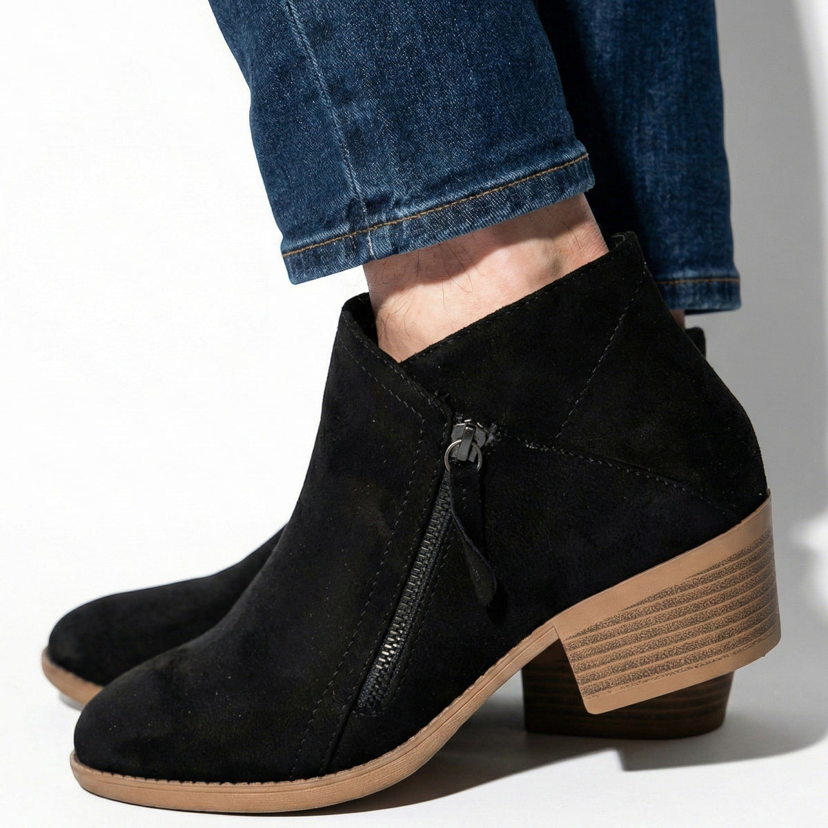 Side Zip Block Heel Ankle Boots for Women - View 12