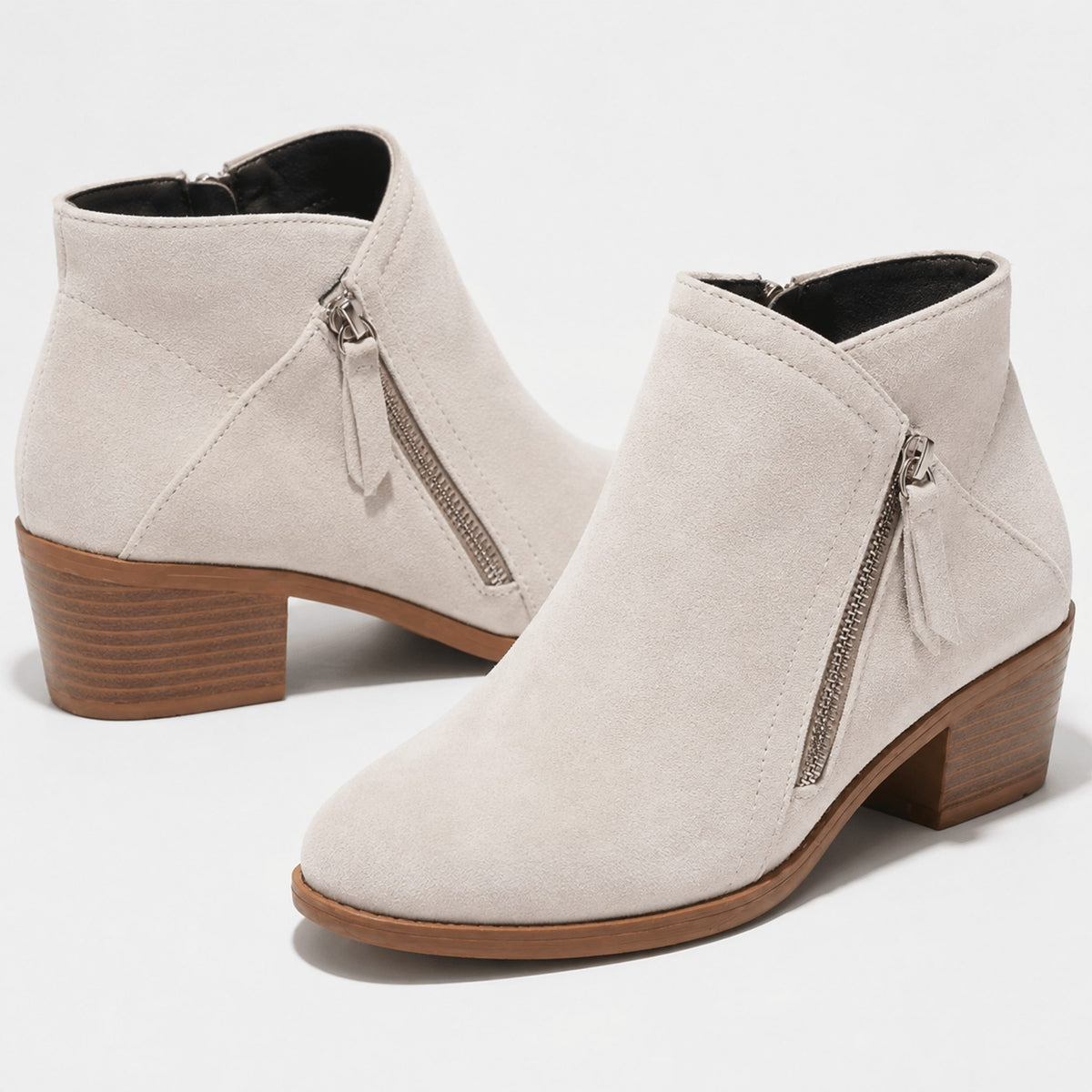 Side Zip Block Heel Ankle Boots for Women - View 20