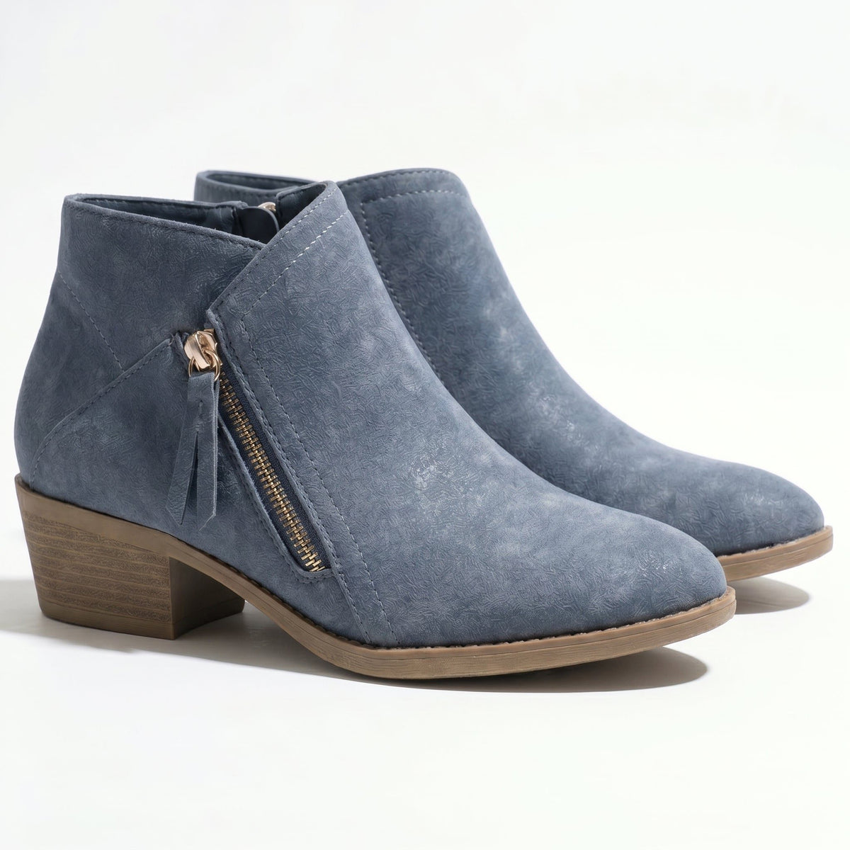 Side Zip Block Heel Ankle Boots for Women - View 3