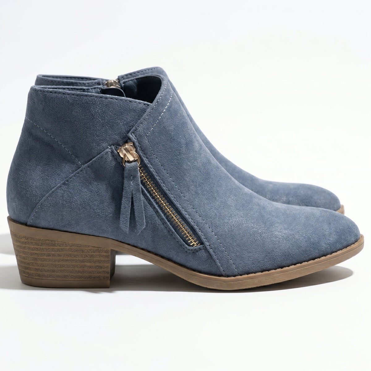 Side Zip Block Heel Ankle Boots for Women - View 4
