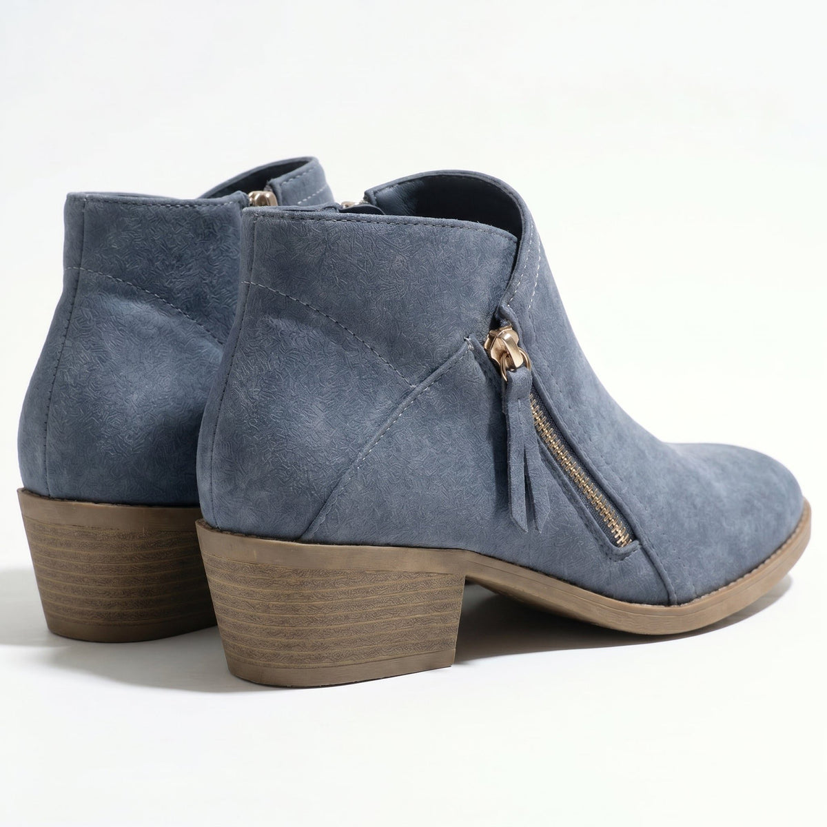 Side Zip Block Heel Ankle Boots for Women - View 5