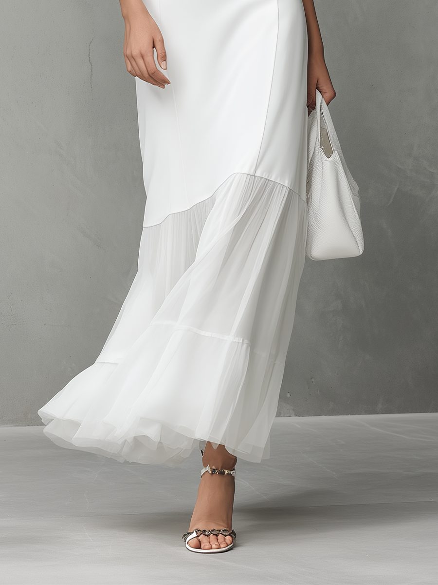 Sleeveless Midi Dress with Pleated Hem for Women - View 4