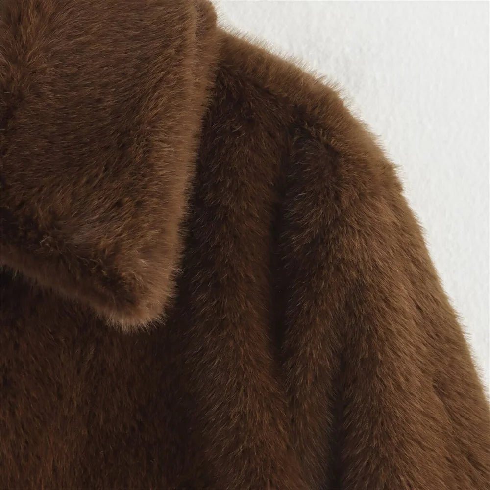 Cropped Faux Fur Jacket for Women