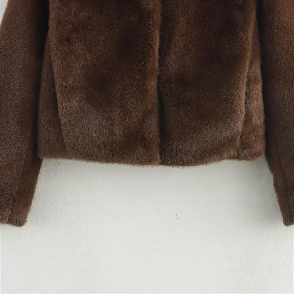 Cropped Faux Fur Jacket for Women