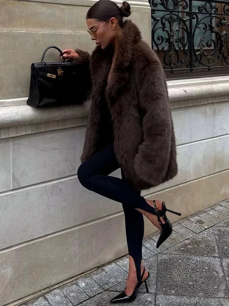 Oversized Faux Fur Coat for Women
