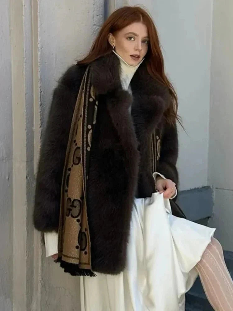 Oversized Faux Fur Coat for Women