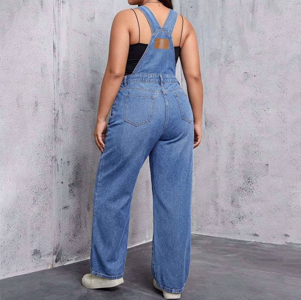 Straight Leg Denim Jumpsuit for Women - View 2
