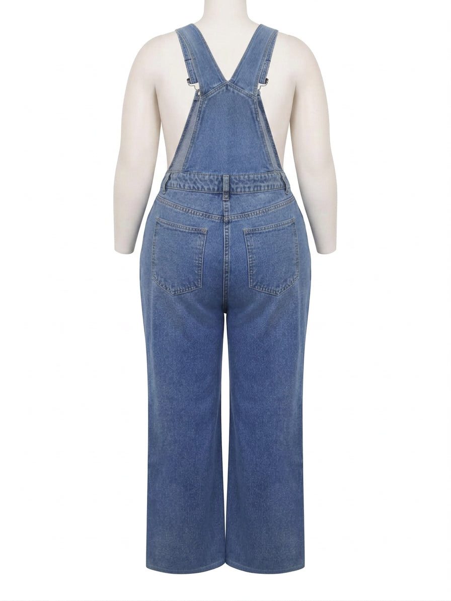 Straight Leg Denim Jumpsuit for Women - View 5