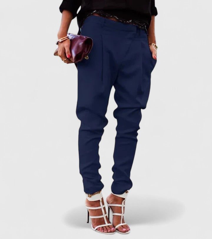Straight Leg pants with Mid-Rise Waist for Women - View 4