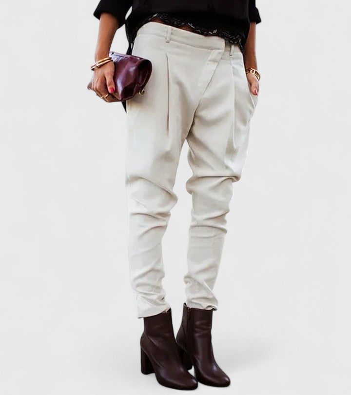 Straight Leg pants with Mid-Rise Waist for Women - View 6
