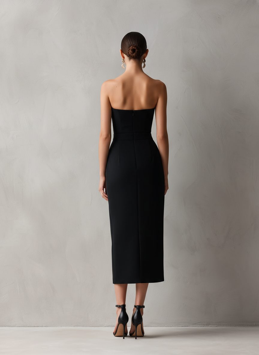 Strapless Bodycon Midi Dress for Women - View 5