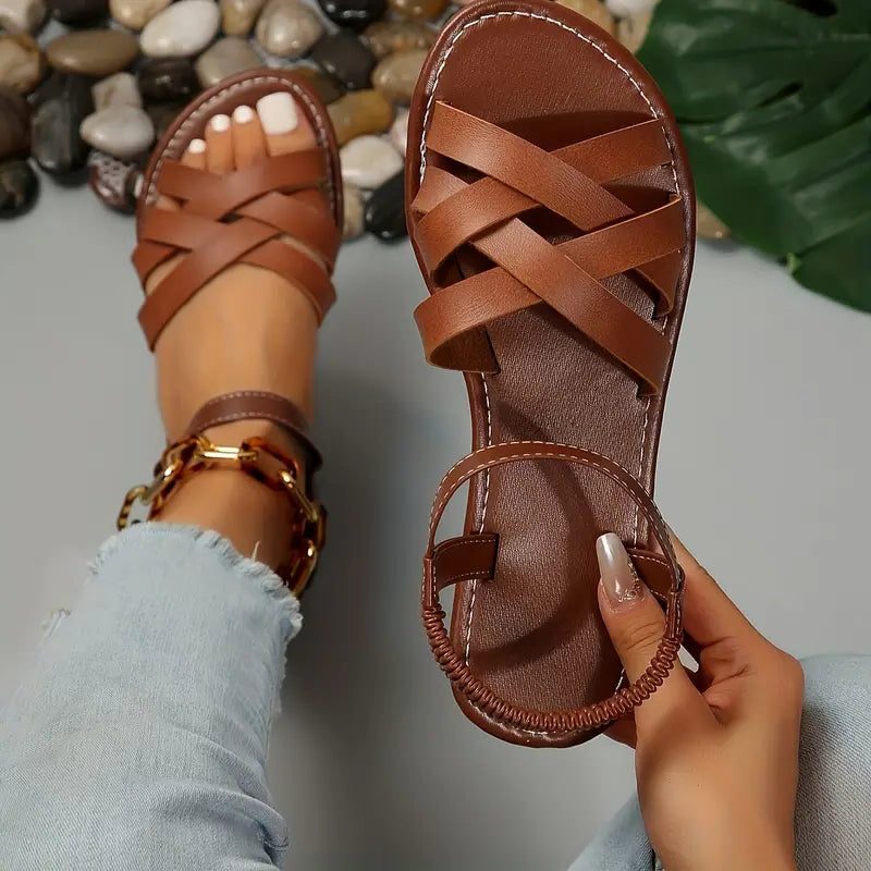 Strappy Open Toe Sandals for Women - Brown (Almost sold out)