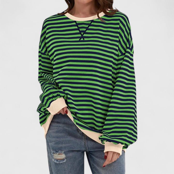 Striped Crew Neck Long Sleeve sweater for Women