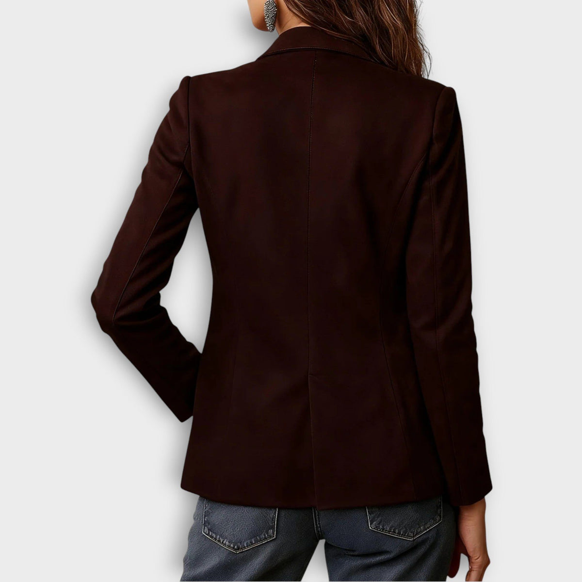 Suede Button-Down Blazer for Women - View 5