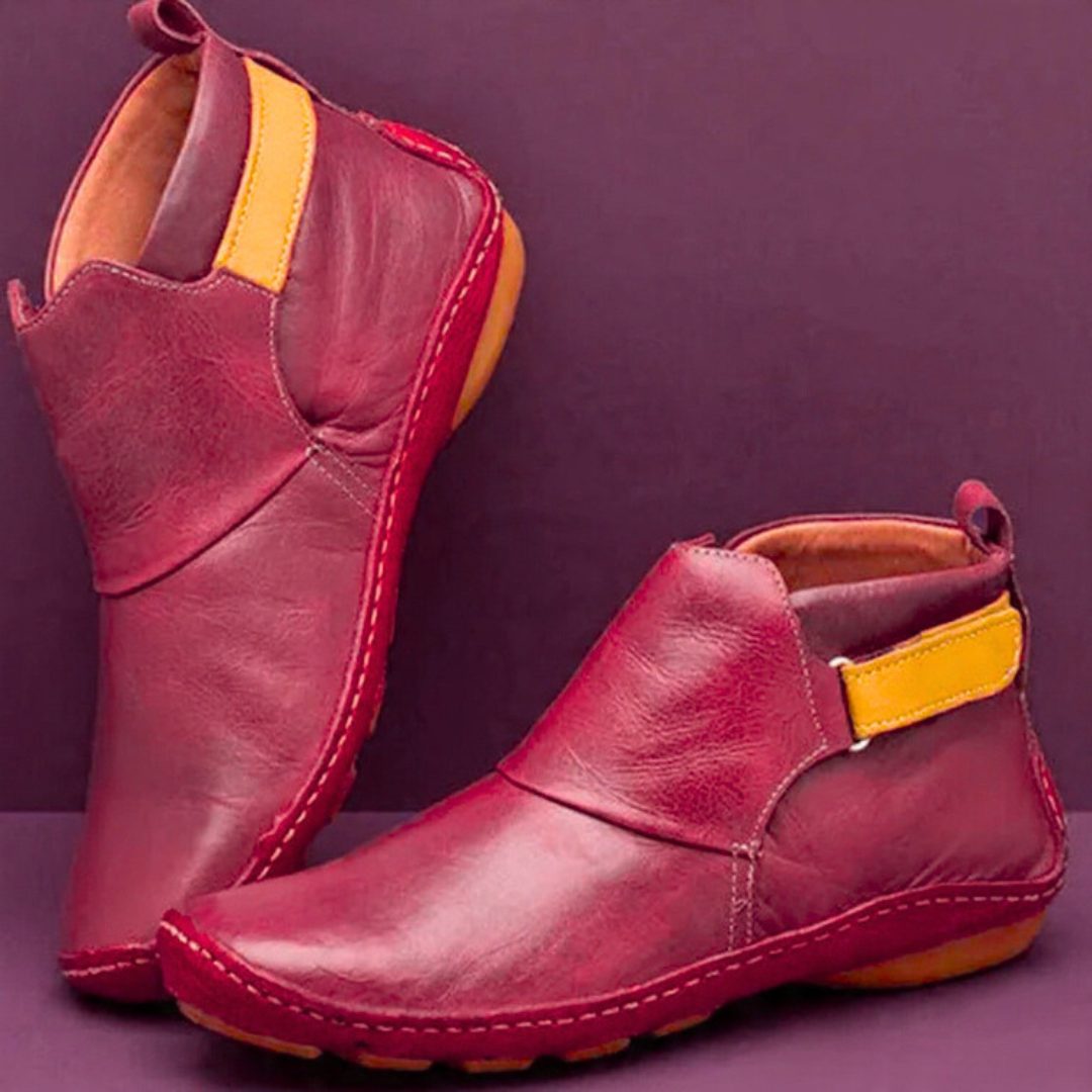 Suede Foldover Ankle Boots Winter for Women - Rot