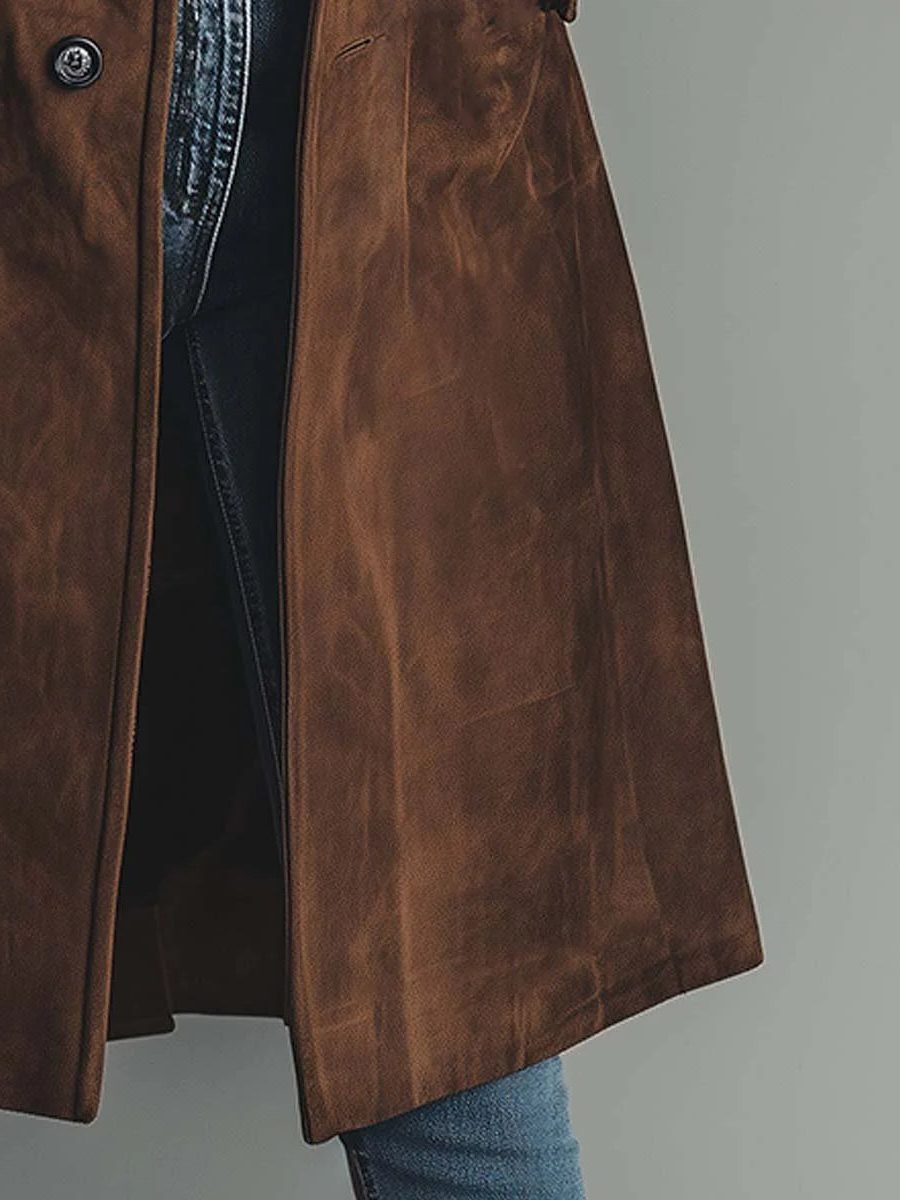 Suede Trench Coat for Women - View 5