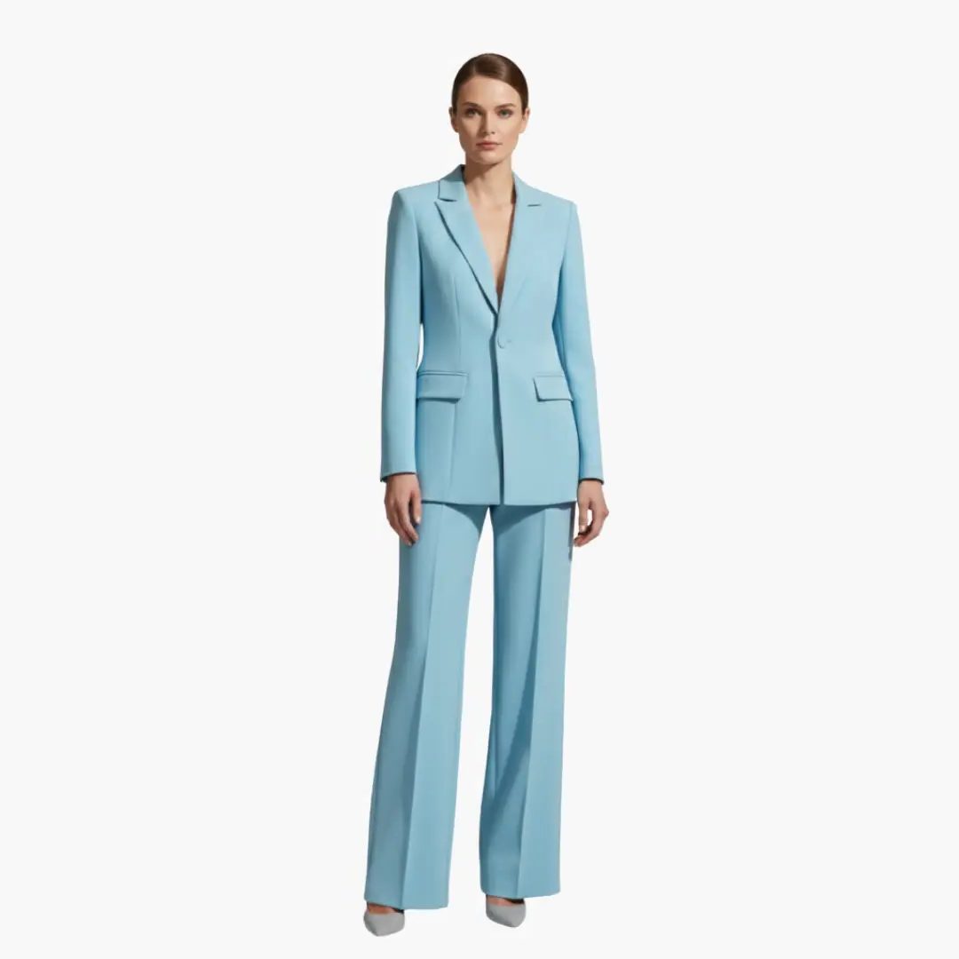 Tailored Blazer Wide Leg Pants Suit Set for Women