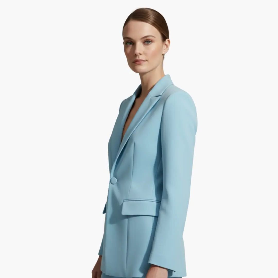 Tailored Blazer Wide Leg Pants Suit Set for Women - View 5