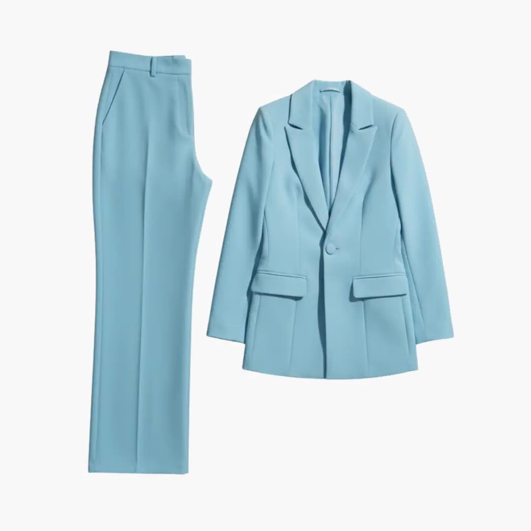 Tailored Blazer Wide Leg Pants Suit Set for Women