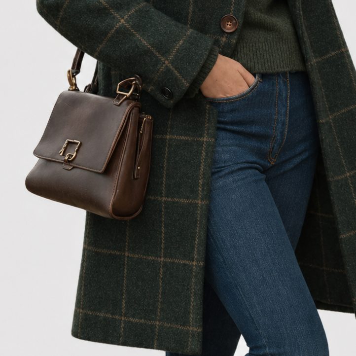 Tailored Wool Blend Long Overcoat for Women - View 3