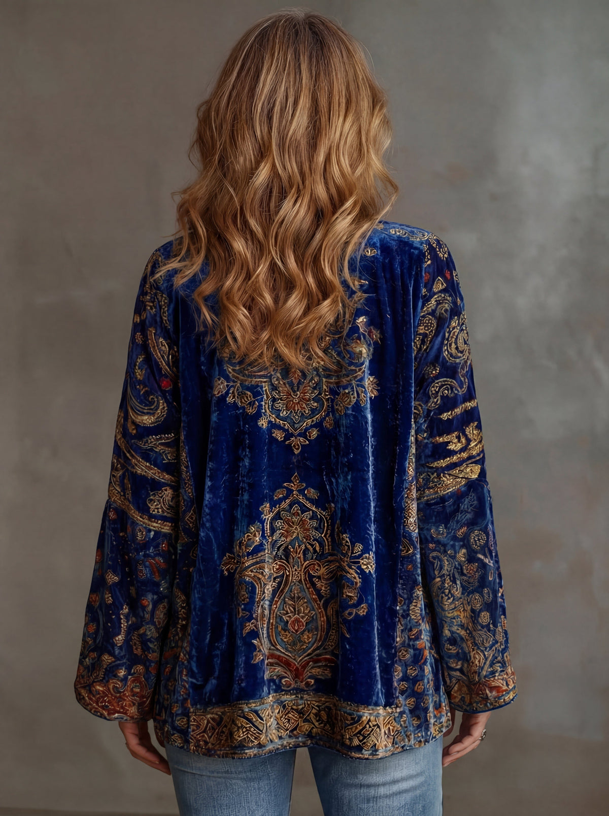 Tapestry Patterned Open Cardigan for Women - View 5