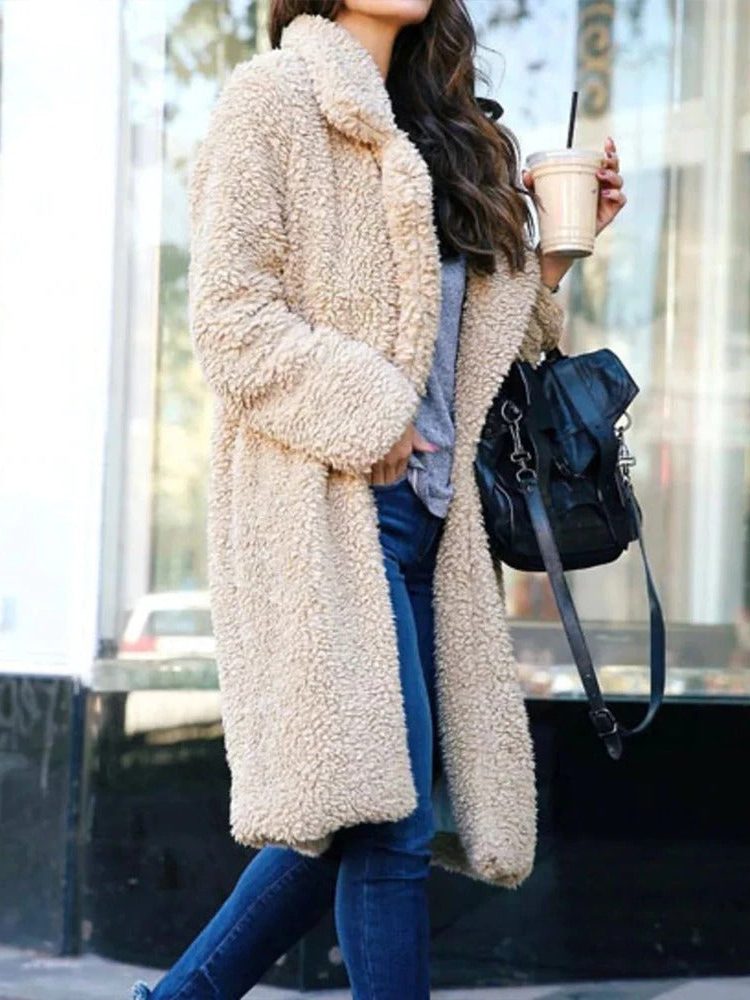 Teddy Fleece Long Coat for Women - View 2