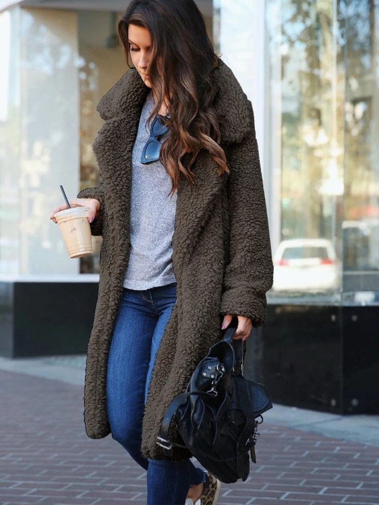 Teddy Fleece Long Coat for Women - View 5