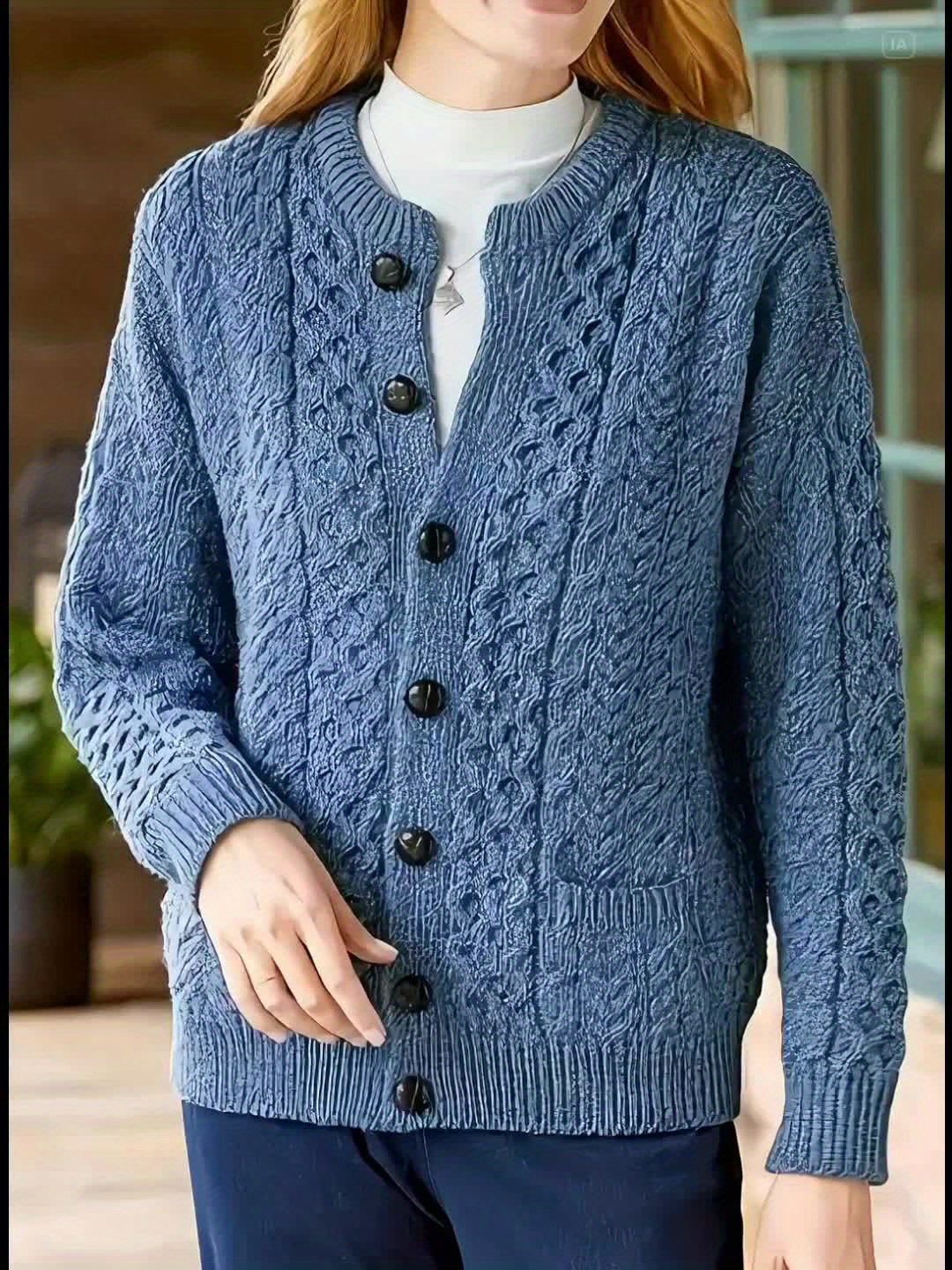 Textured Button-Front Cardigan for Women - View 11