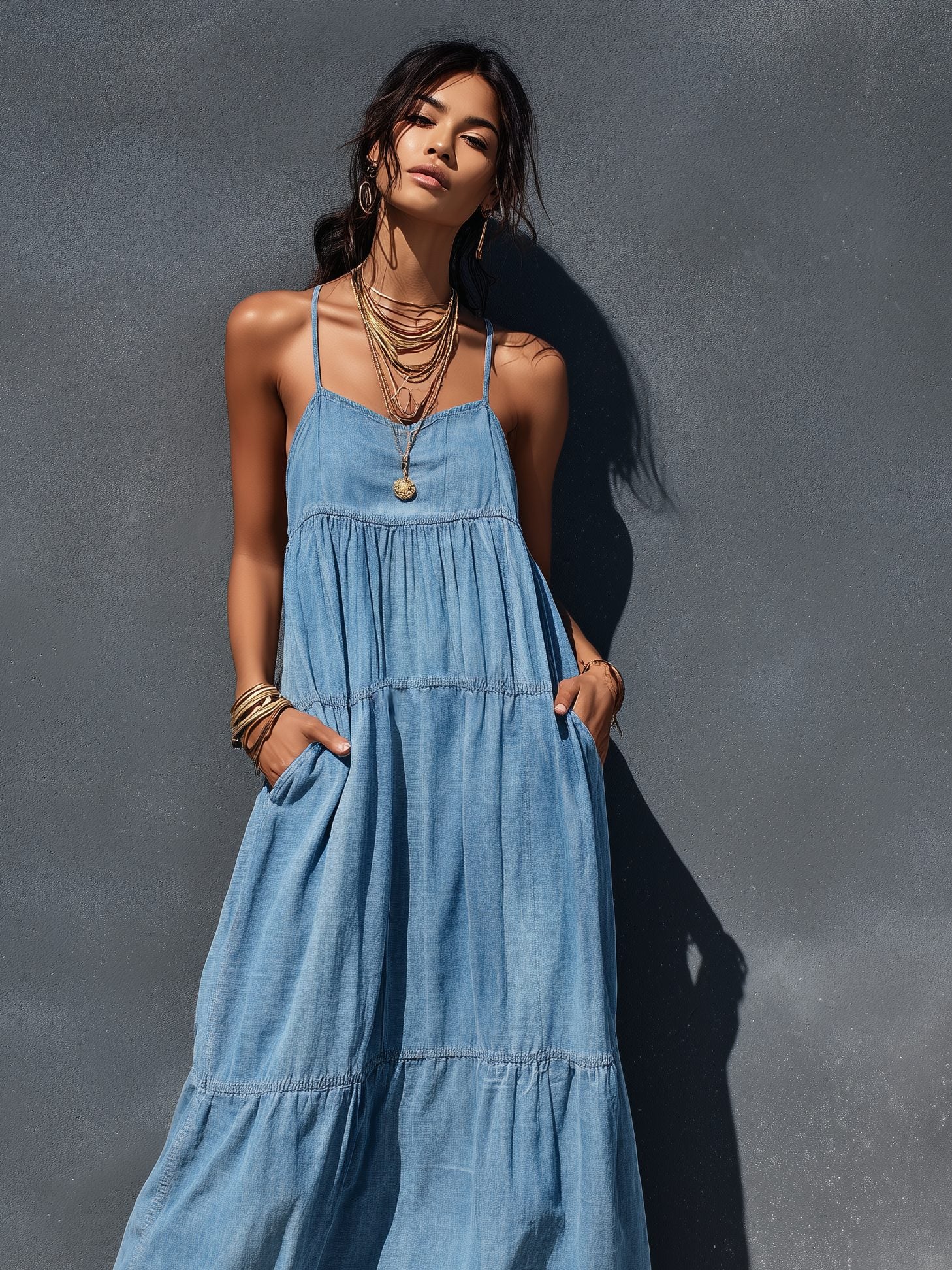 Tiered Cami Maxi Dress for Women - View 2