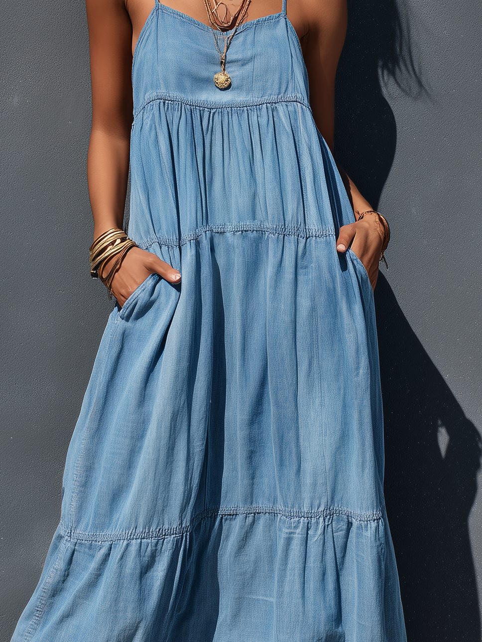 Tiered Cami Maxi Dress for Women - View 4
