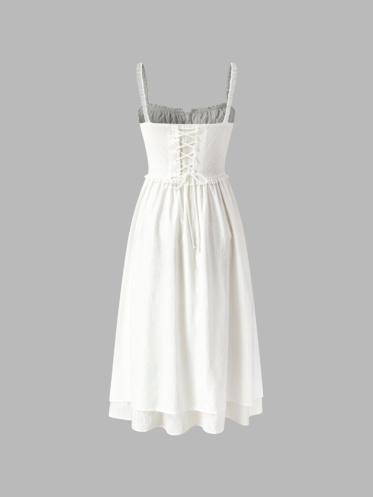 Sleeveless Button-Front Ruffle Hem Midi Dress for Women - View 7