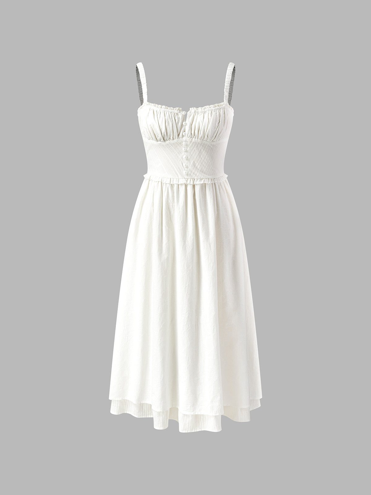Sleeveless Button-Front Ruffle Hem Midi Dress for Women - View 6
