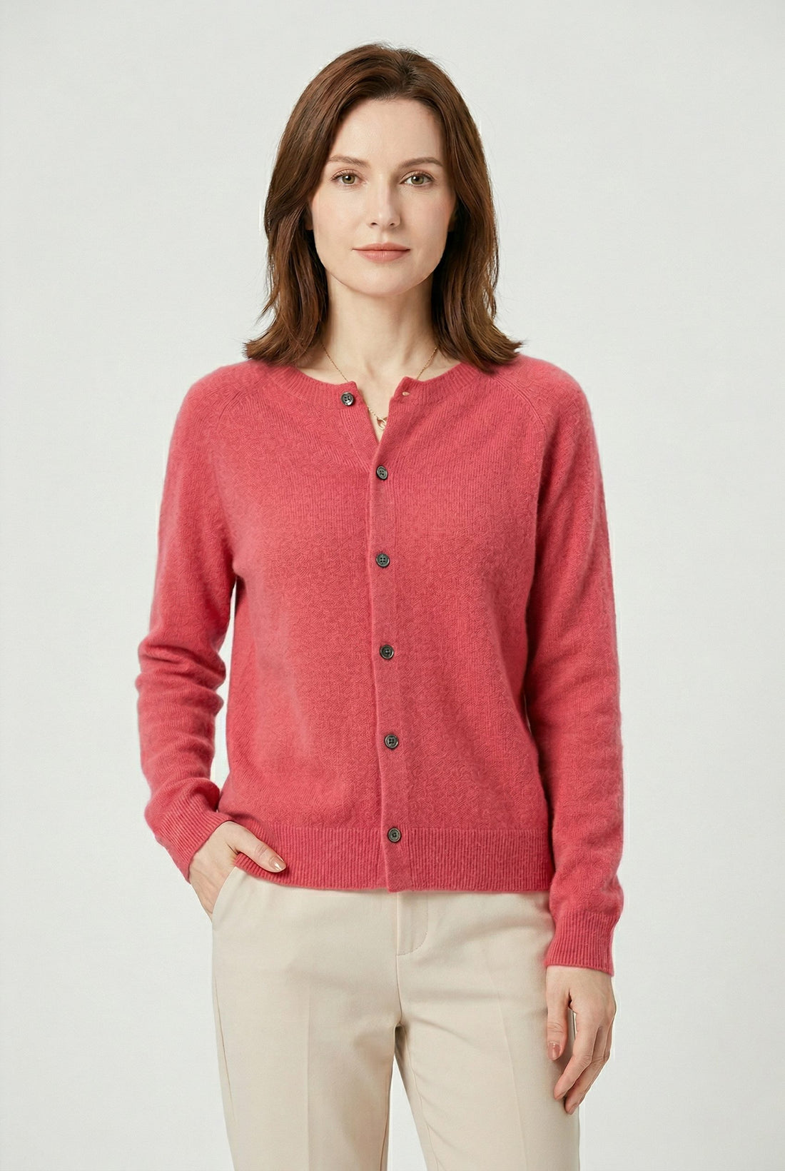 V-Neck Button-Down Cardigan for Women
