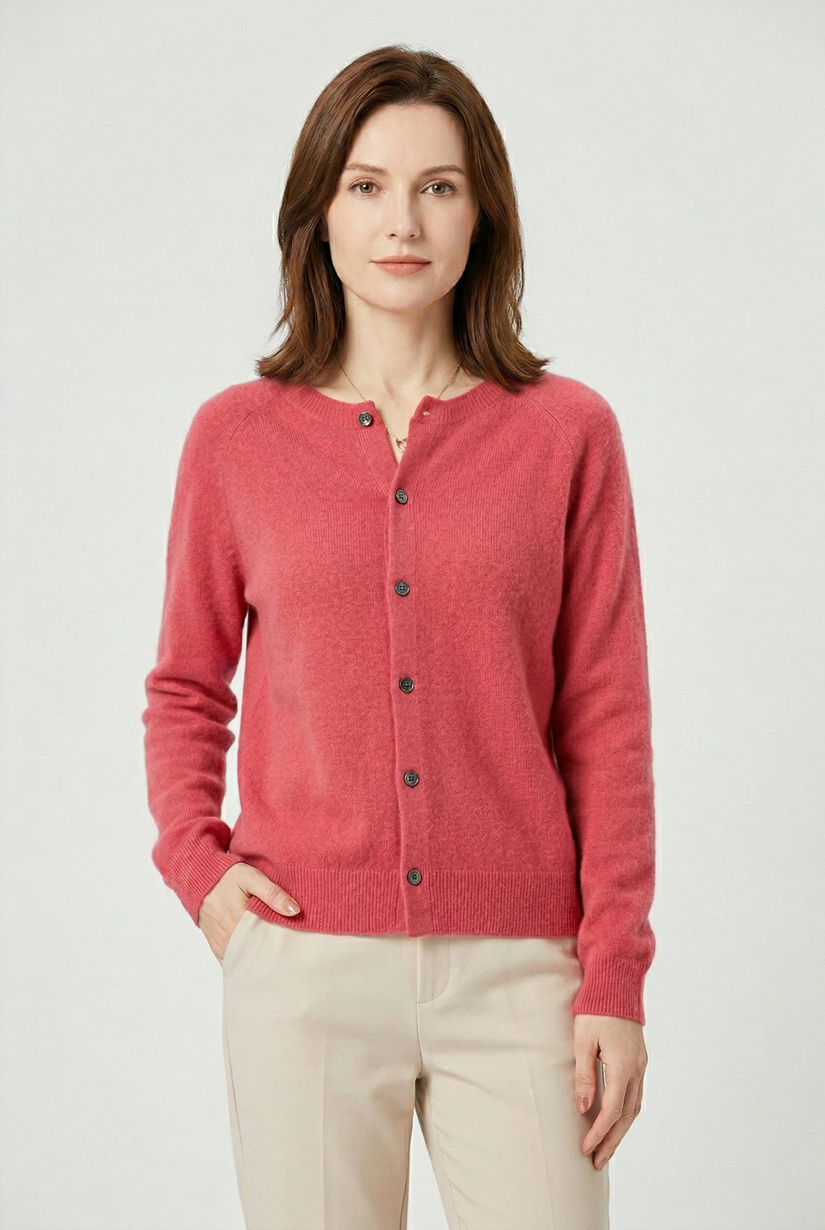 V-Neck Button-Down Cardigan for Women