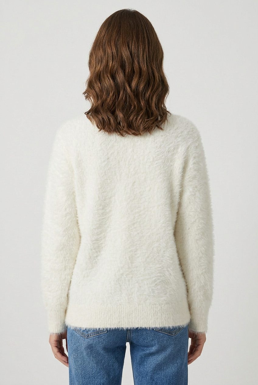 V-Neck Button-Down Knit Cardigan for Women - View 2