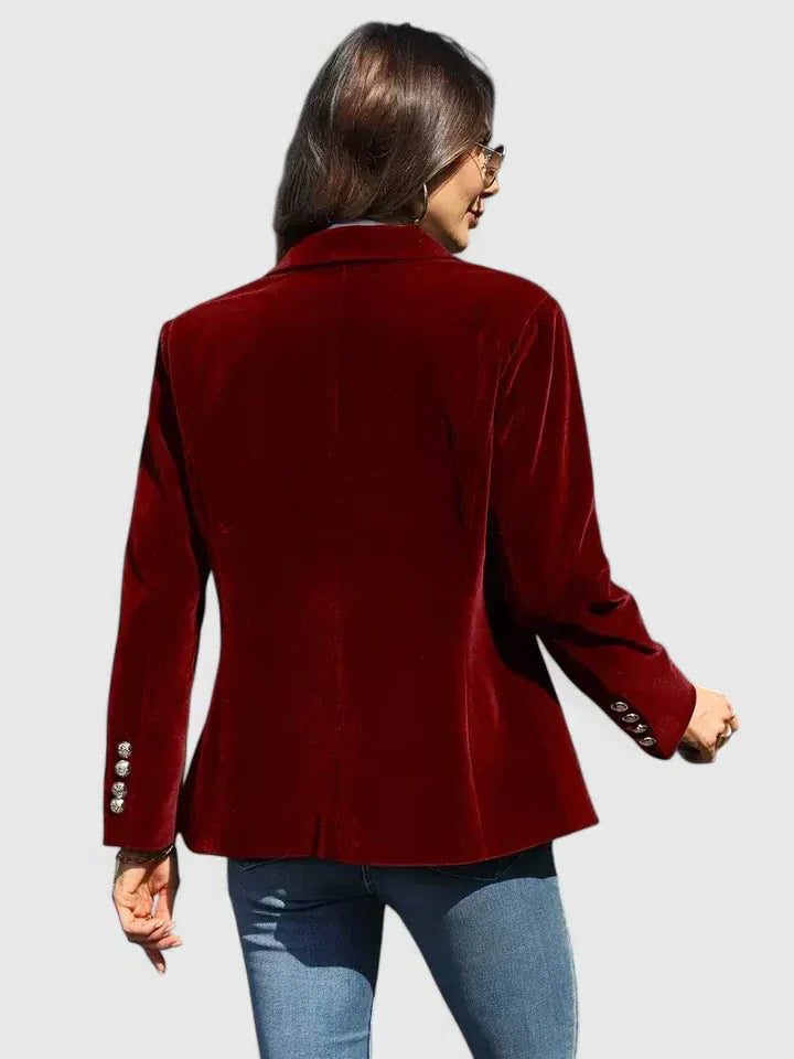 Velvet Single-Breasted Blazer for Women - View 8