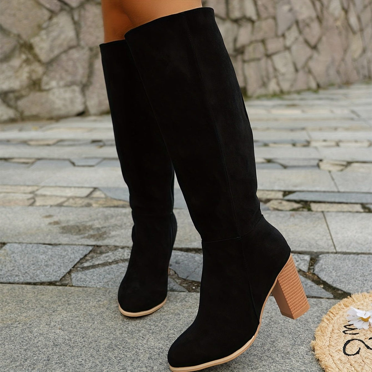 Wide Calf Block Heel Knee-High Boots for Women - View 11
