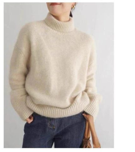 Wool Blend Turtleneck Sweater for Women