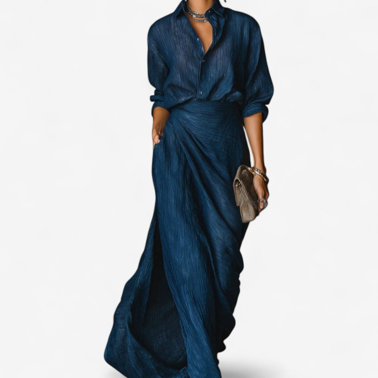 Wrap Maxi Shirt Dress for Women - View 4