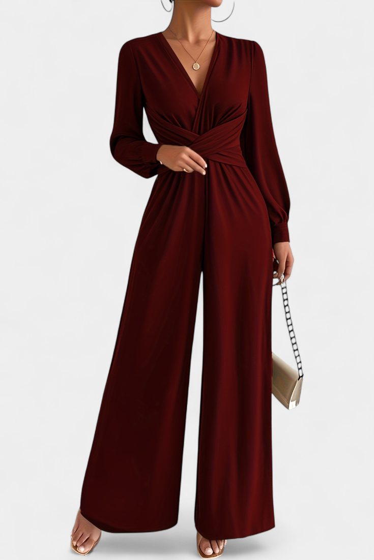 Wrap V-Neck Jumpsuit for Women