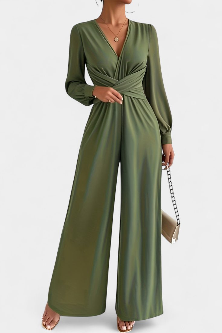 Wrap V-Neck Jumpsuit for Women