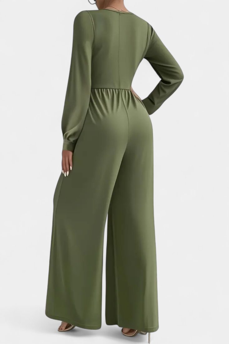 Wrap V-Neck Jumpsuit for Women - View 3