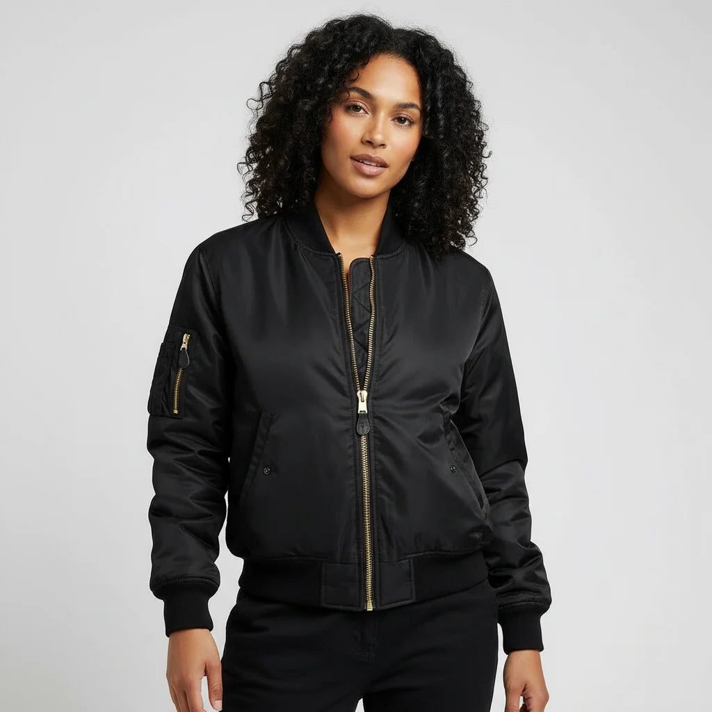 Zip-Up Bomber Jacket for Women - View 4
