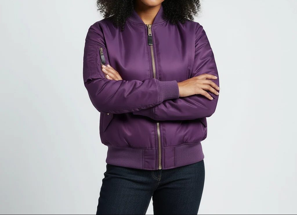 Zip-Up Bomber Jacket for Women - View 6