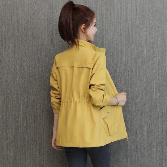 Zip-Up Drawstring Jacket for Women
