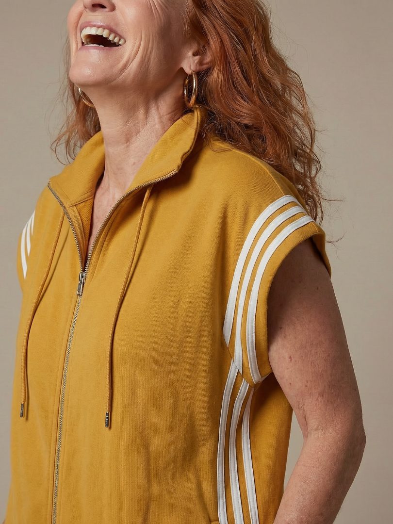 Zip-Up Stripe Panel Jumpsuit for Women - View 8